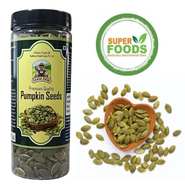 Farmsdew Pumpkin Seeds - Raw Pumpkin Seeds for Eating | Immunity Booster and Protein Rich Seeds | Healthy Diet Snacks 180gm.