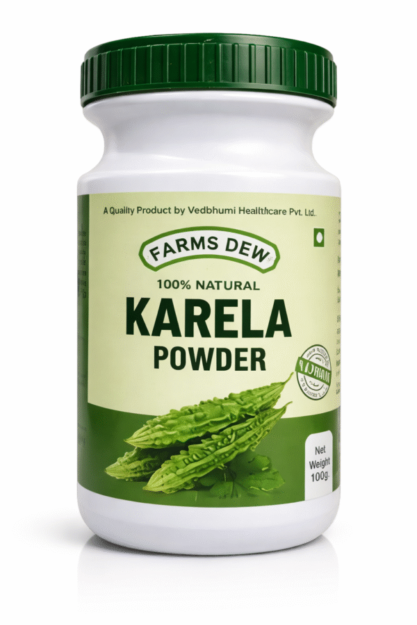 Buy Farms Dew Karela Powder Online | 100% Natural Bitter Gourd Powder. 100% natural, chemical-free herbal powder rich in antioxidants for daily wellness support.