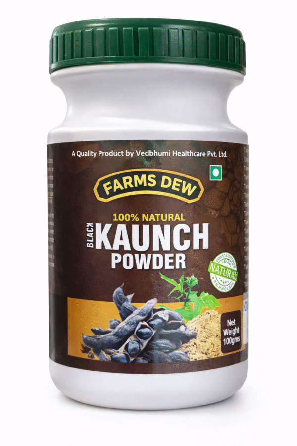 Farms Dew 100% Natural Black Kaunch Powder | Pure Mucuna Pruriens. Pure Kaunch Beej powder for premium stamina, vitality, and muscle growth.
