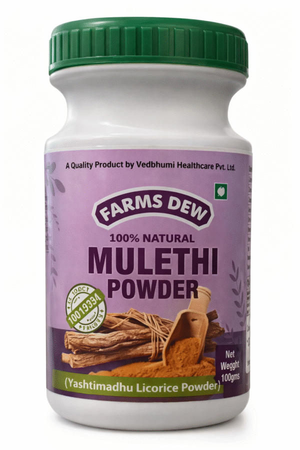 Farms Dew Mulethi Powder – 100% Natural Herbal Powder Or Natural Licorice Root Powder